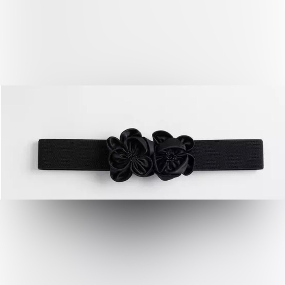 Torrid Black Floral Stretch waist belt